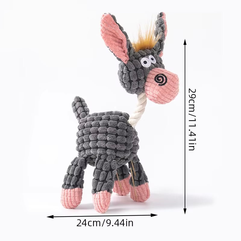 Dog Sounding Toy Molar Training Decompress Interactive Bite Resistant Donkey Shape Plush Toys Pet Supplies