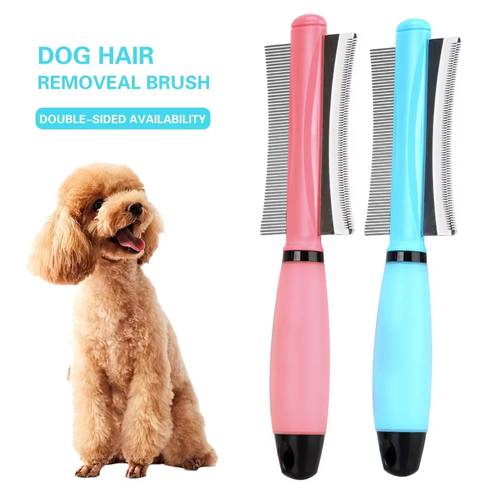 Double-Sided Cat Grooming Tool Pet Hair Comb Easy Deshedding Brush for Long Small Hair Dog Cat Hair Remover