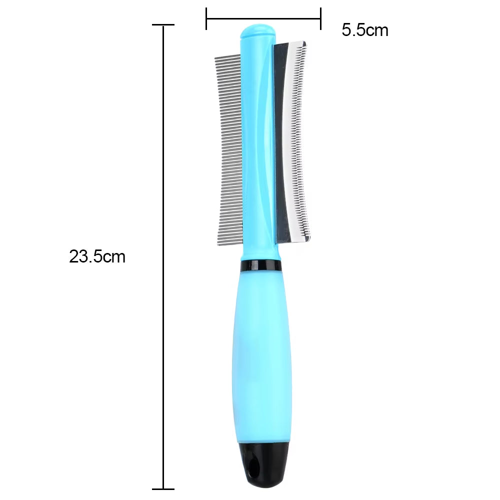 Double-Sided Cat Grooming Tool Pet Hair Comb Easy Deshedding Brush for Long Small Hair Dog Cat Hair Remover